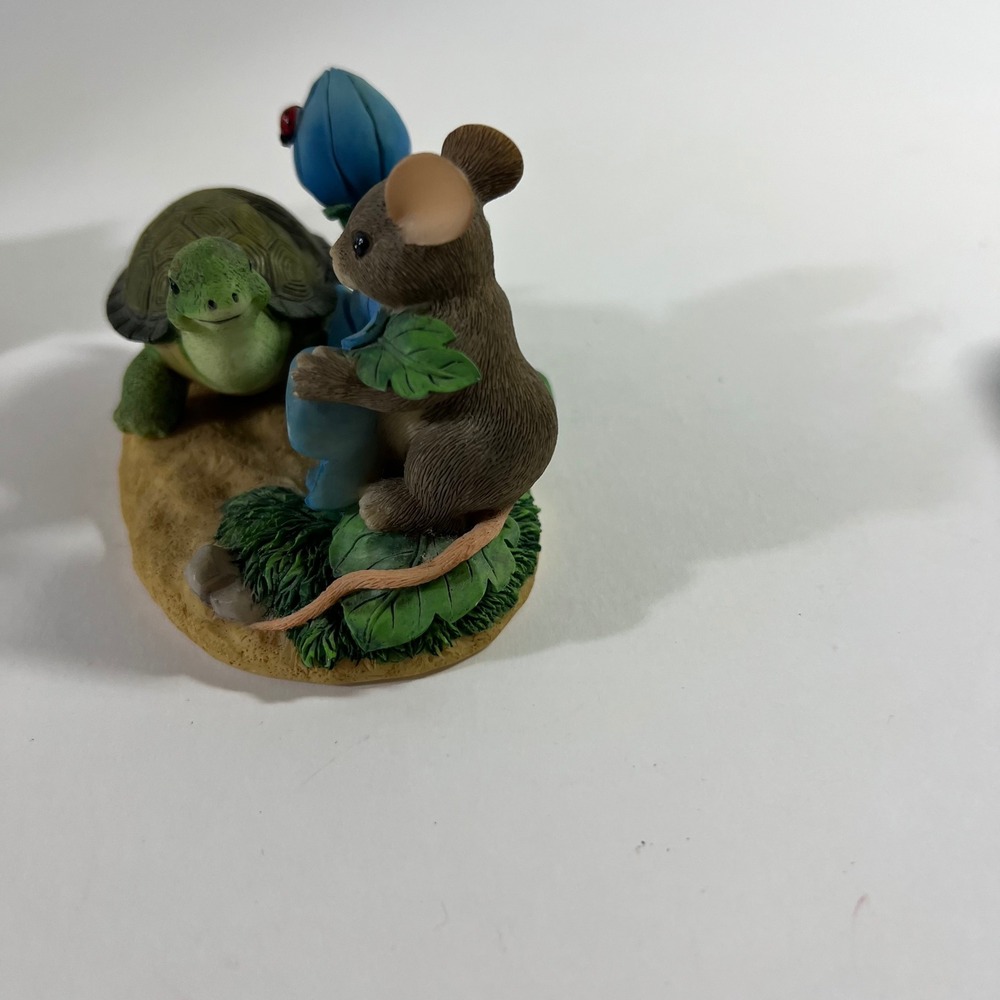 Vintage Charming Tails Take Time To Smell The Flowers Mouse Ladybug Turtle Flaw - Picture 4 of 6